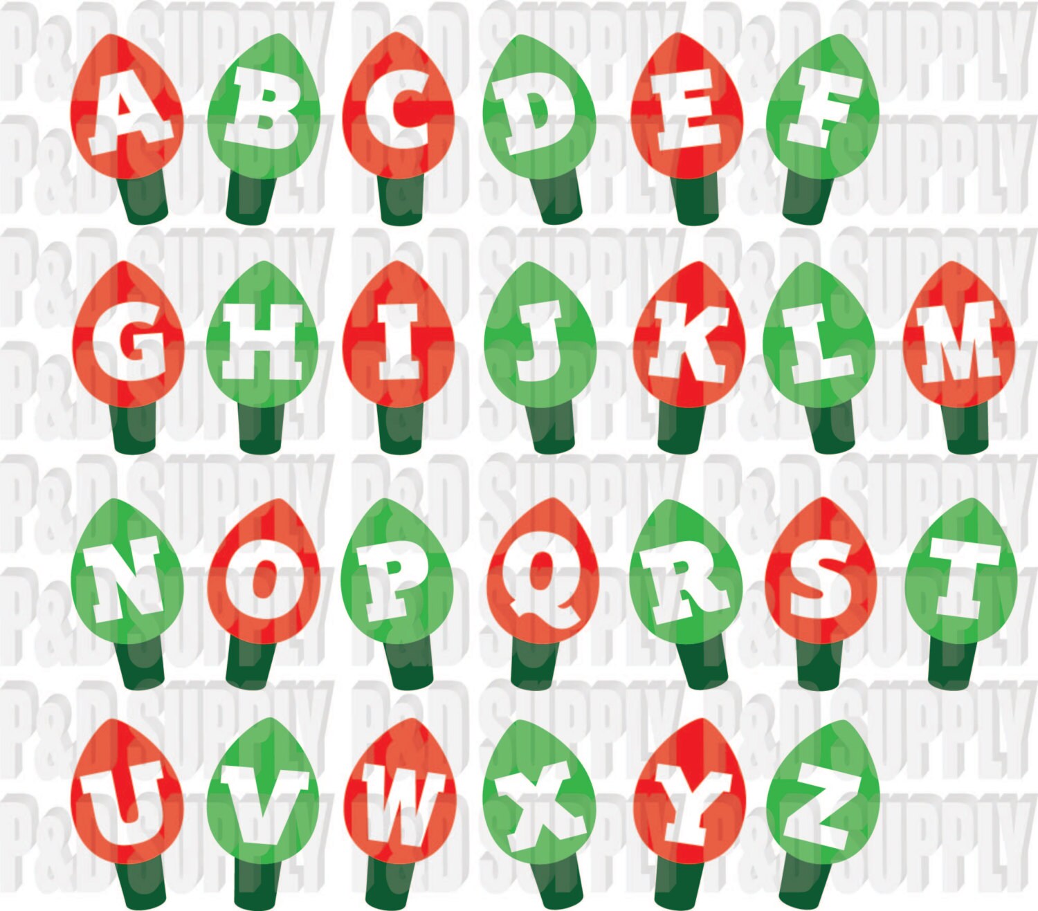 Christmas Lights Alphabet Christmas Letters Christmas | Etsy