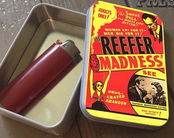 Reefer Madness, Retro Propaganda Movie , Stash Tin