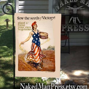 Garden Flag or Tapestry, Victory Garden Vintage Art