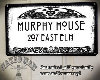 Custom Name, Hill House Lettering Metal Sign