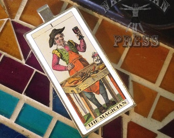 Tarot Card, The Magician, Funky Chunky Statement Pendant