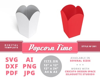 popcorn box template etsy