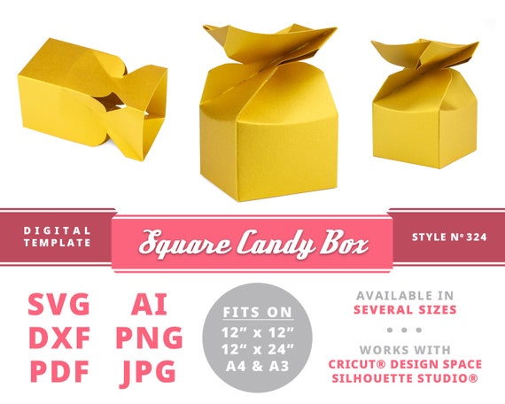 Download Square Candy Box Cricut Download Silhouette Svg Box Template Etsy