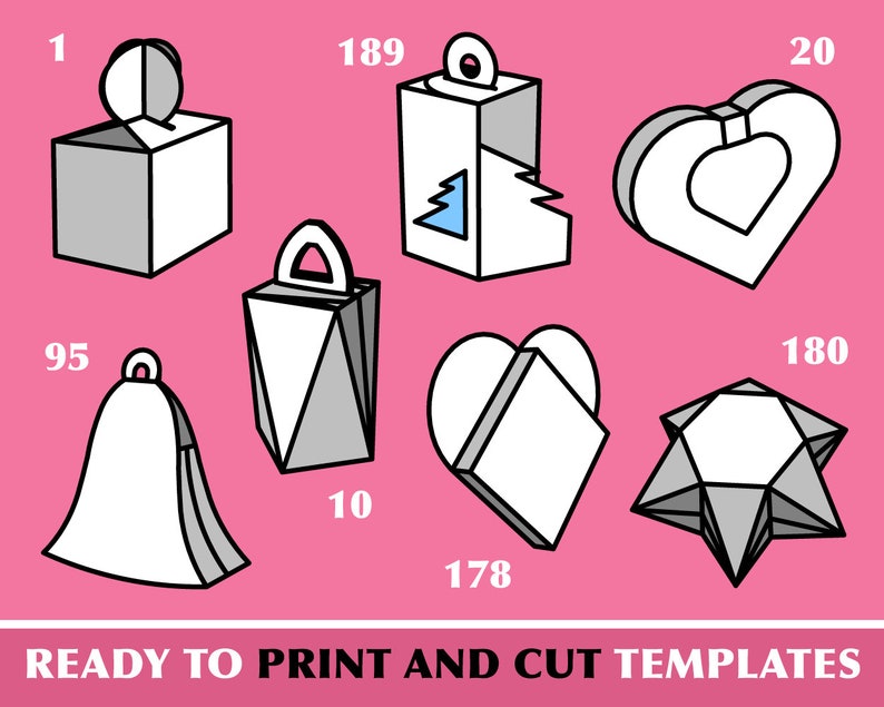 Collection Of 7 Printable Party Boxes Wedding Money Box Etsy !   - image 0