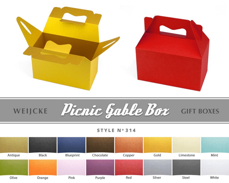 PICNIC GABLE BOX Gift Boxes Diy Box Favor Boxes Bridesmaid Etsy