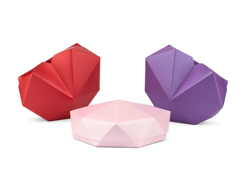 GEOMETRIC HEART BOX Love Box Valentine's Gift Box Wedding Etsy