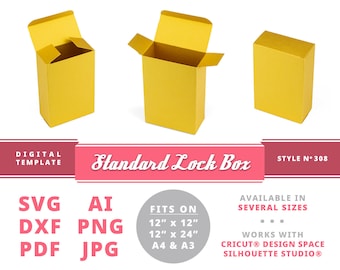 Lock Box Template (SVG, DXF, PDF) – Gift Box Digital Download
