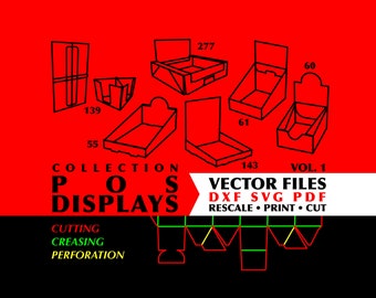 Boîtes de présentation pour point de vente Collection de 13 modèles d&#39;emballage de découpe numériques Fichiers Svg de boîte de fichier de boîte de modèle numérique Weijcke