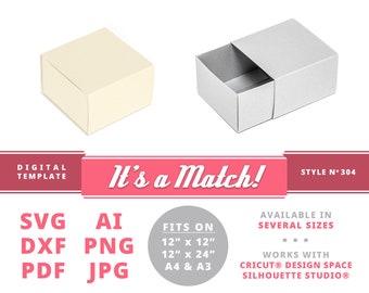 Drawer Box Template: Customizable Sliding Box SVG, DXF, PDF (Digital Download)