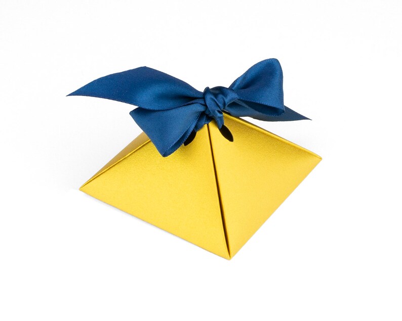 PYRAMID GIFT BOX Ribbon Gift Boxes Ready Made Paper Box Little Etsy