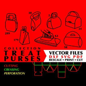 TREAT PURSES Paper Purse Template Box Templates Cricut Silhouette Svg ...