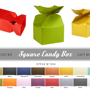SQUARE CANDY BOX Diy Box Paper Box Papercraft Commercial License Memory ...