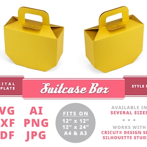 SUITCASE BOX Svg Instant Download Printable Digital Box Template Packaging Cricut Silhouette Dxf Custom Package Wedding Welcome Gift
