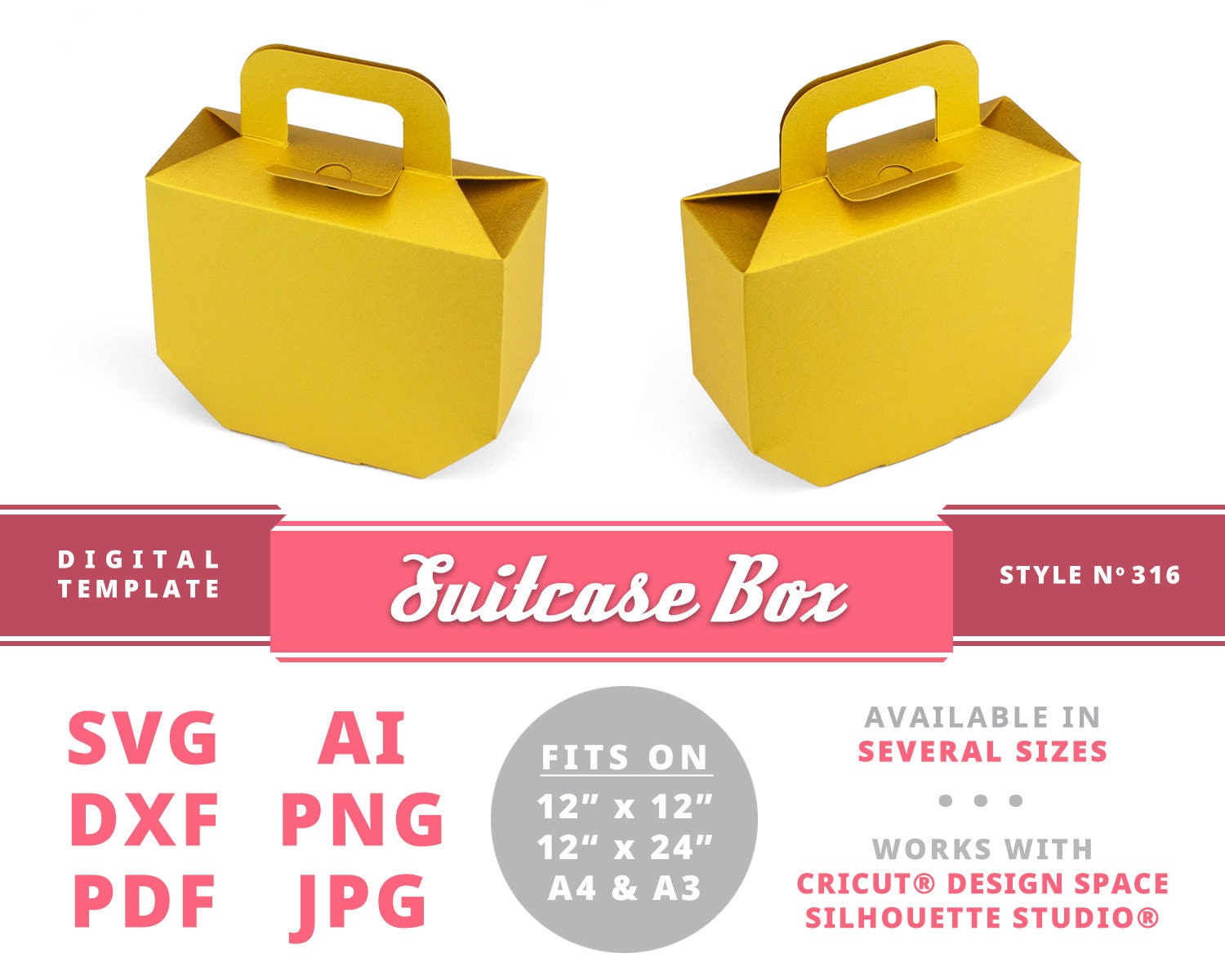 SUITCASE BOX Svg Instant Download Printable Digital Box - Etsy Israel