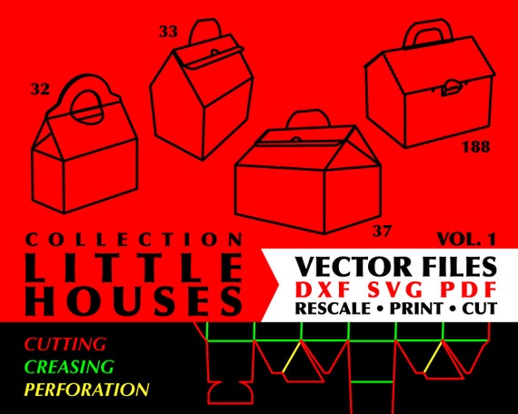 Download Little Houses Gift Box Templates Weijcke Cricut Silhouette Etsy SVG, PNG, EPS, DXF File
