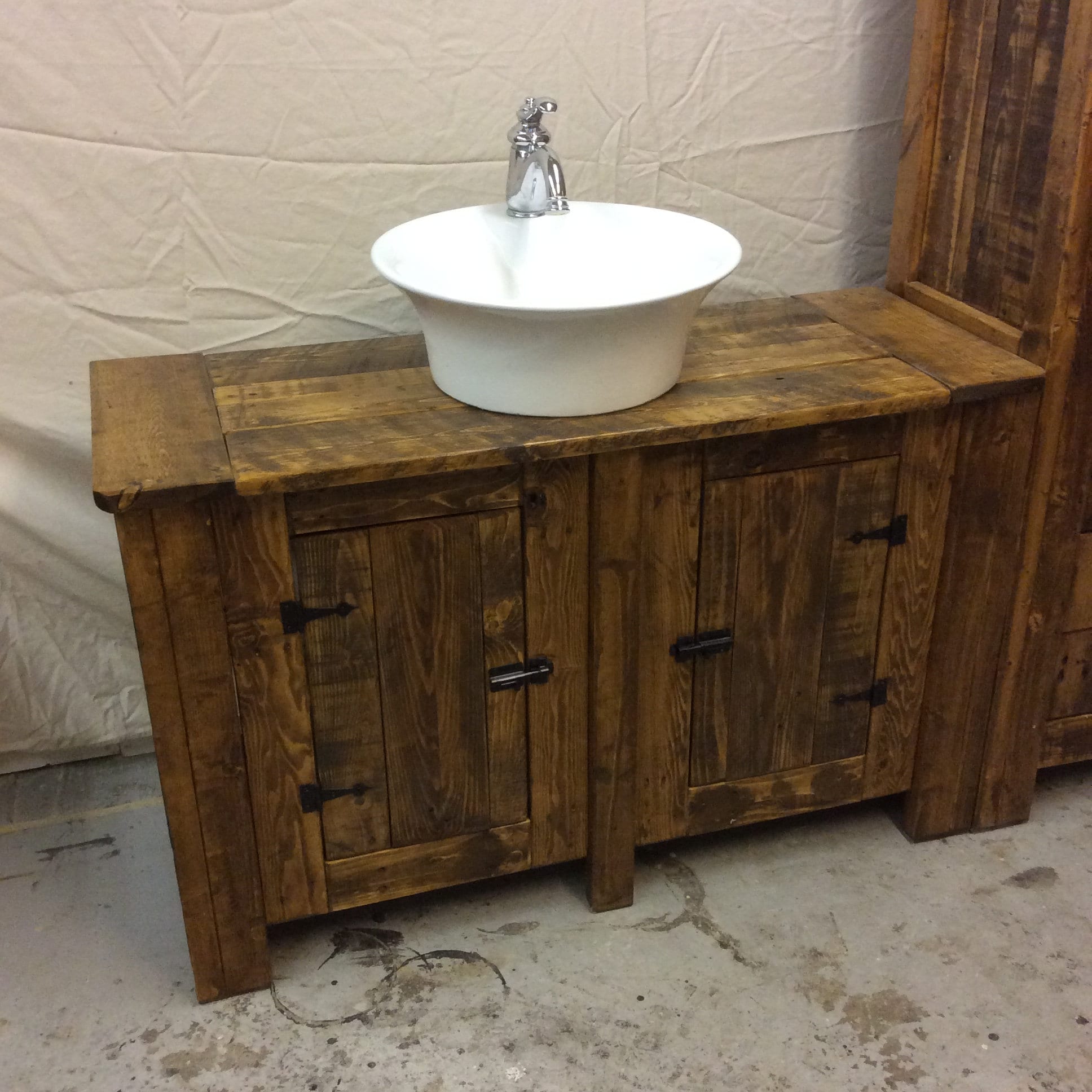 Rustic Reclaimed Wood Bathroom Vanity and Storage Cupboard | Etsy