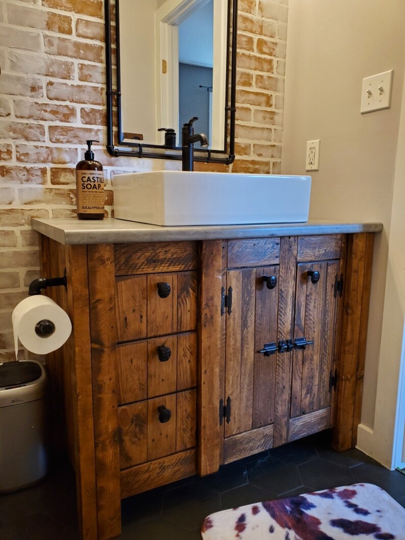 Reclaimed Wood Bathroom Vanity Etsy Canada