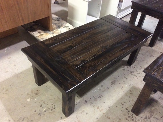 Rustic, reclaimed wood coffee and end tables