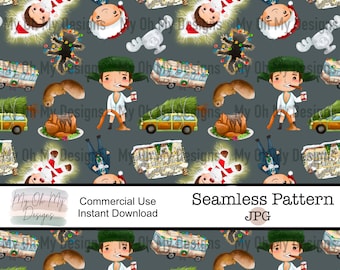 Christmas, Xmas, Movie - Seamless Pattern - JPG File - Digital Paper - Seamless Design - Seamless File - Digital Download