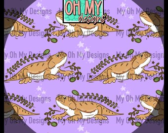 Bearded dragon, reptile, lizard - Seamless Pattern - JPG File - Digital Paper