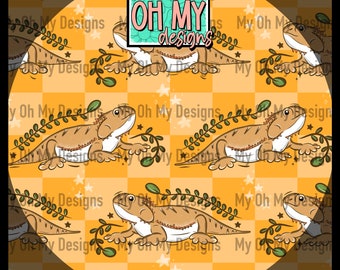 Bearded dragon, reptile, lizard - Seamless Pattern - JPG File - Digital Paper