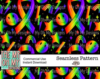 Neurodiversity, neurodivergent, autism awareness, ribbon - Seamless Pattern - JPG File - Digital Paper