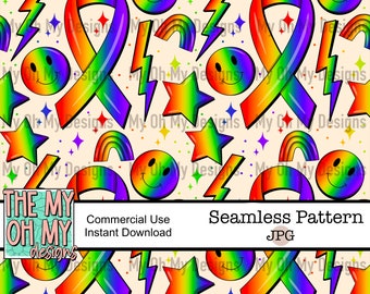 Neurodiversity, neurodivergent, autism awareness, ribbon - Seamless Pattern - JPG File - Digital Paper