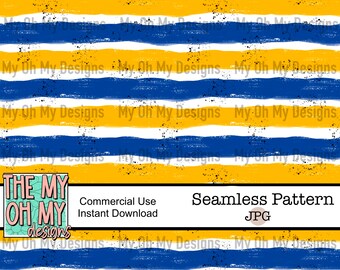 blue and gold/Yellow stripes, Down syndrome awareness  - Seamless Pattern - JPG File - Digital Paper