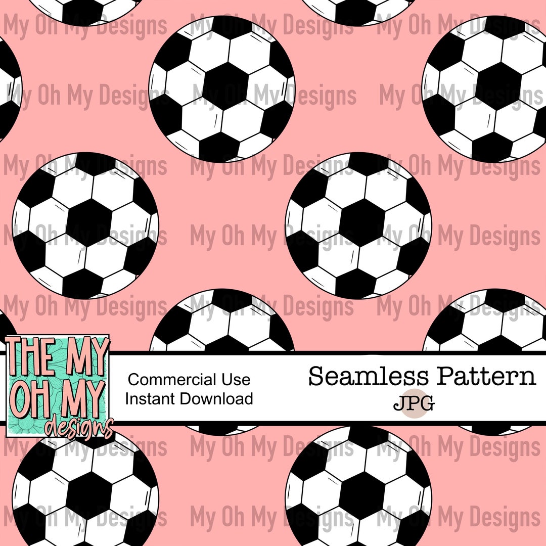 Sports, Soccer, Pink - Seamless Pattern - JPG File - Digital Paper - Etsy