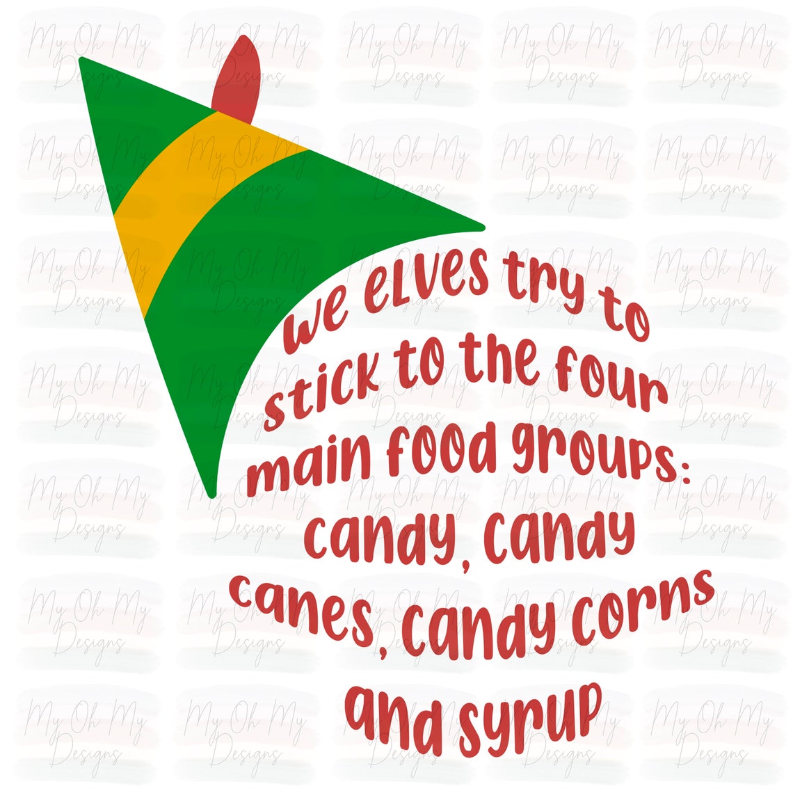 Elves Elf Four Main Food Groups Candy Candy Canes Candy | Etsy
