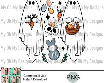 Ghost easter, spooky, creepy, pastel - PNG File - Sublimation design print file