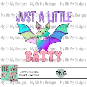 Just a little batty, halloween, fall, pastel ombre - PNG File - Sublimation design print file