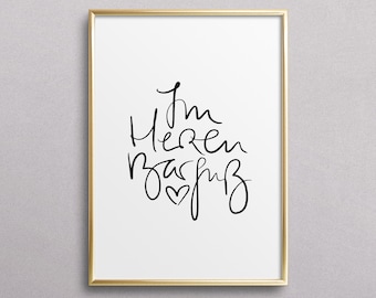 Póster, impresión artística, impresión digital, cita, póster con frase: Descalzo de corazón - letras a mano, cumpleaños, idea de regalo, cuadro de pared, decoración, diseño