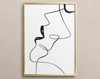 Two become one - Poster zum Herunterladen, Digitaler Download, Kunstdruck, Print, Printable Wall Art, druckbare Wandkunst, Deko, Line Art