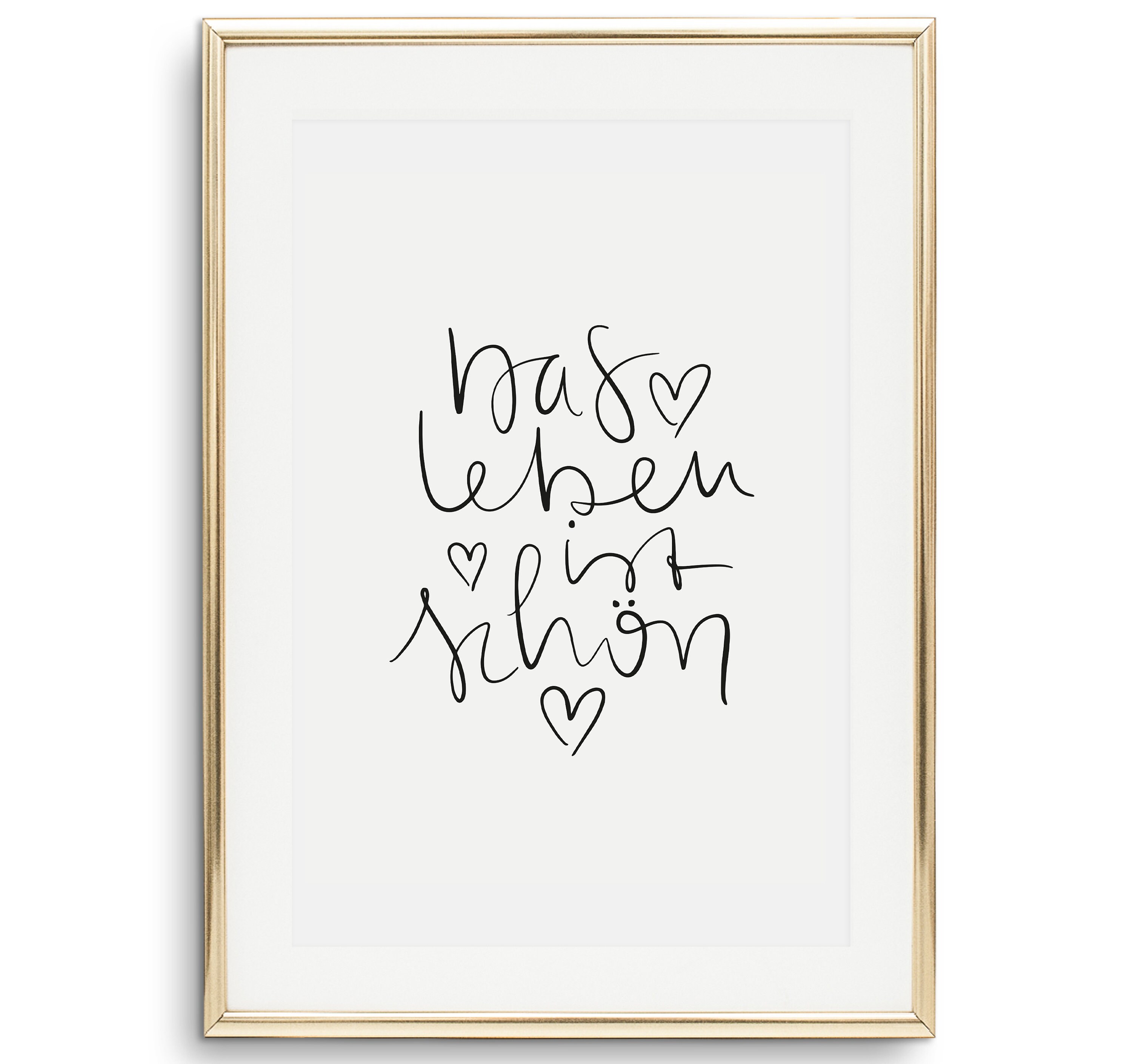 Poster Kunstdruck Zitat Sprücheposter Das Leben ist schön Etsy.de
