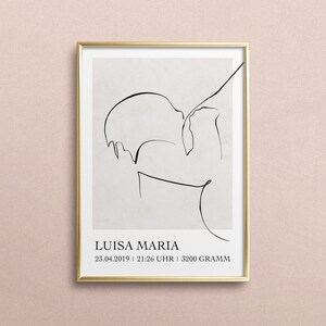 Cartel de nacimiento personalizado con nombre, fecha de nacimiento, hora y peso para descargar: Maternidad - nacimiento, maternidad, cartel de bebé