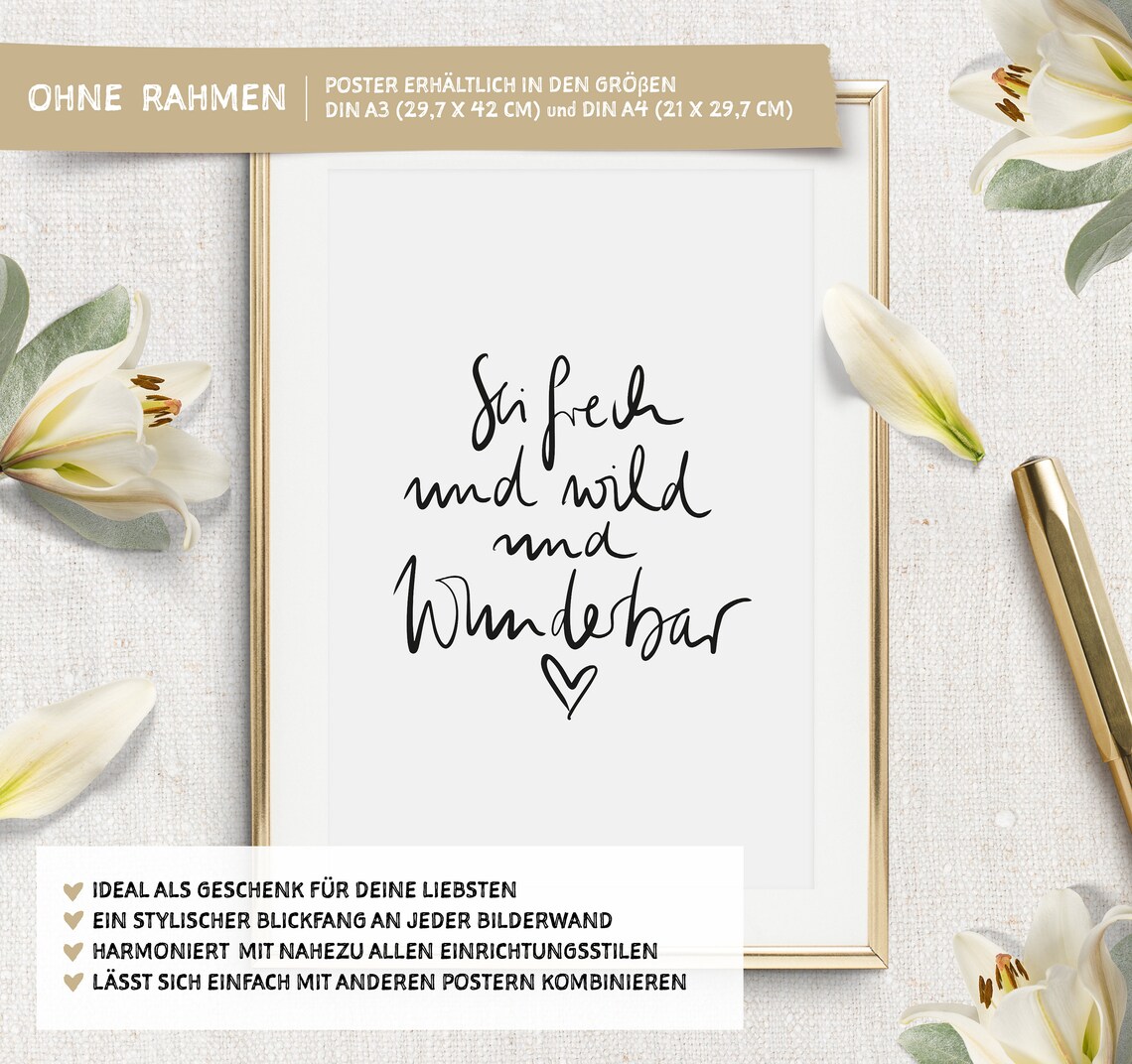 Kunstdruck Poster Print Sprücheposter Statement Zitat Etsy.de