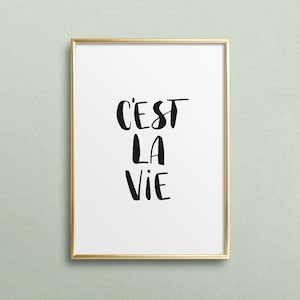 Poster, Print, Wallart, Fine Art-Print, Quotes, Sayings, Typography, Art: C&#39;est la vie - french, life, gift idea, handlettering, design