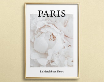 Poster, Print, Kunstdruck, Digitaldruck, Quote, Floral Photography: Paris - Le Marché aux fleurs