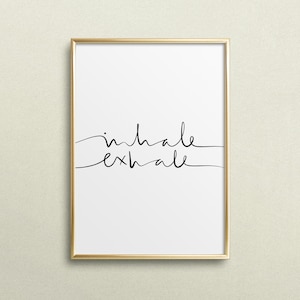 Poster, Print, Wallart, Fine Art-Print, Quotes, Sayings, Typography, Art: Inhale Exhale - yoga, sport, meditation, spiritual, peace, gift