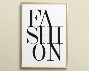 Poster, Print, Wallart, Fine Art-Print, Quotes, Sayings, Typography, Art: Fashion - Paris, New York, design, interior, gift idea, Milan