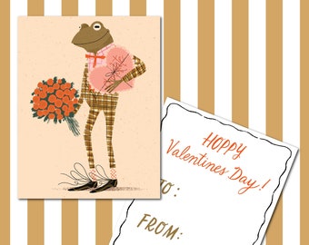 INSTANT DOWNLOAD PRINTABLE Froggy Valentine for Kids | Classroom Valentine's | Printable Valentines for Kids