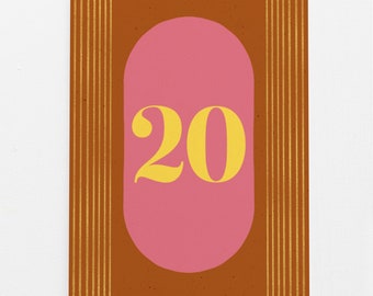 Happy Birthday Milestone Card | 20th Birthday | Happy 20th Birthday