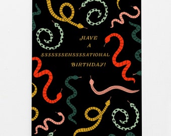 Have A Ssssssensational Birthday | Snake Birthday Card | Happy Birthday