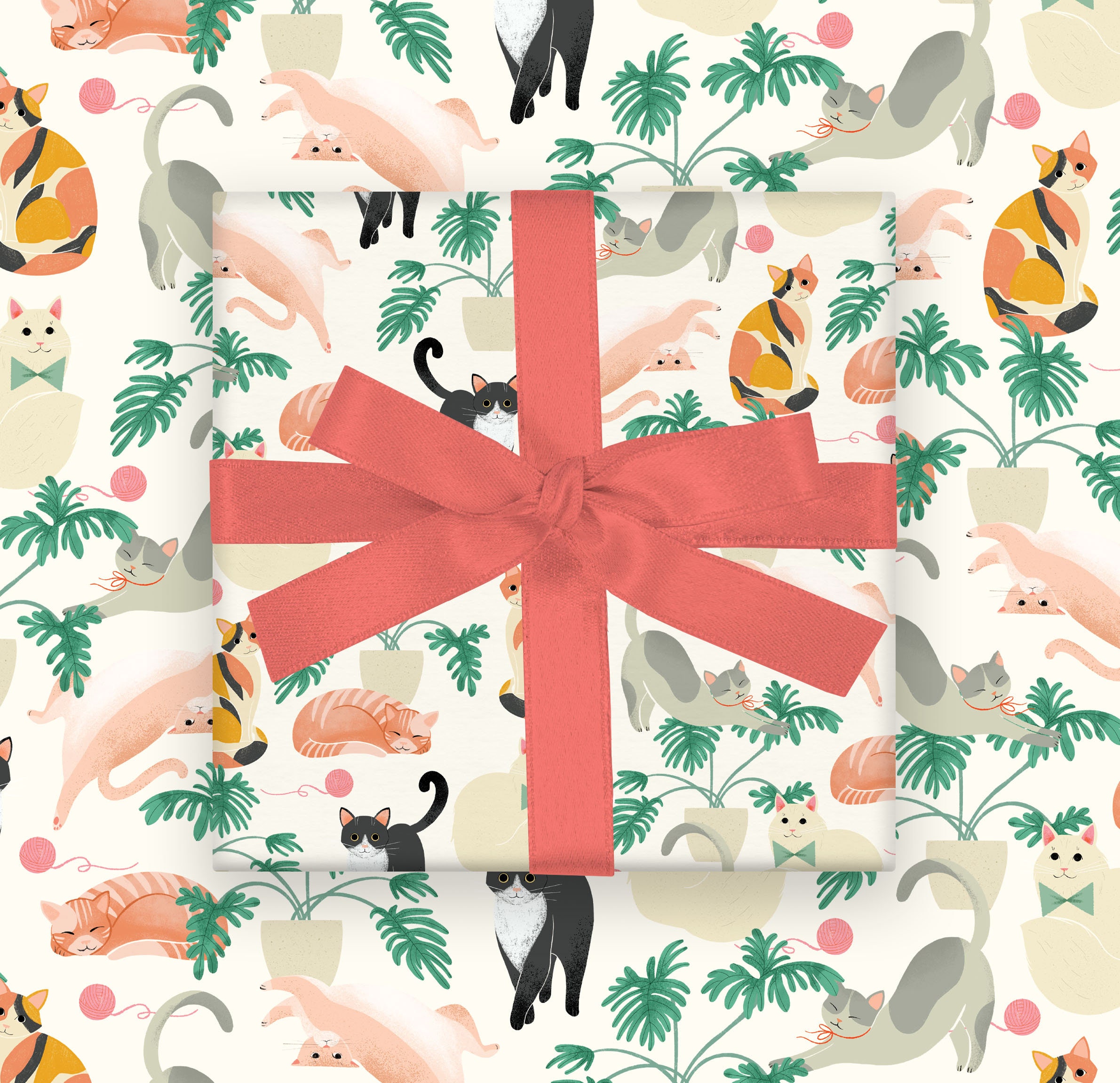 Cats Gift Wrap Cats Wrapping Paper Holiday Wrapping Paper Etsy