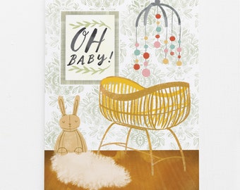 Oh Baby Nursery Card | New Baby Card | Congratulations| New Parents | Baby Shower