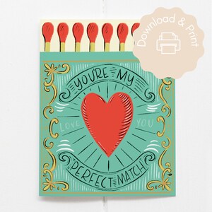 DESCARGA INSTANTE / Eres mi pareja perfecta / Tarjeta del Día de San Valentín / Tarjeta del Día de San Valentín DIY / Descarga digital / Tarjeta de felicitación