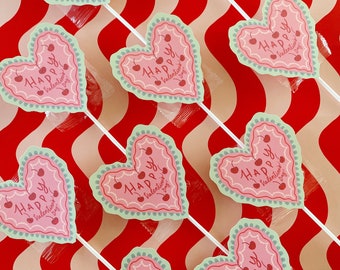 INSTANT DOWNLOAD | Kids Cake Hearts Valentines Cards | Heart-shaped Valentines Cards