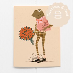 DOWNLOAD INSTANTÂNEO | Sapo bonito | cartão do dia dos namorados | Cartão do dia dos namorados DIY | Download Digital | Cartão de felicitações