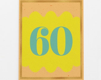 Happy Birthday Milestone Card | 60th Birthday | Happy 60th Birthday